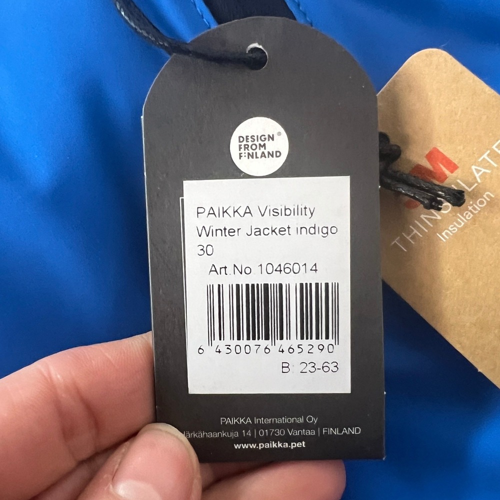 NEW PAIKKA Visibility Winter Dog Jacket Parka Indigo Waterproof Insulated - Picture 8 of 10